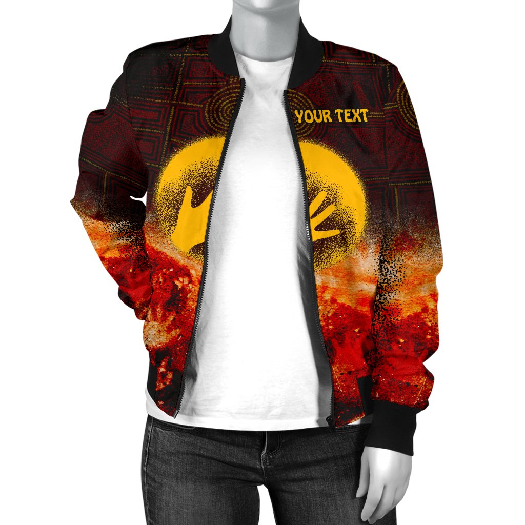 (Custom) Aboriginal Bomber Jacket - Indigenous Flag Hand Art