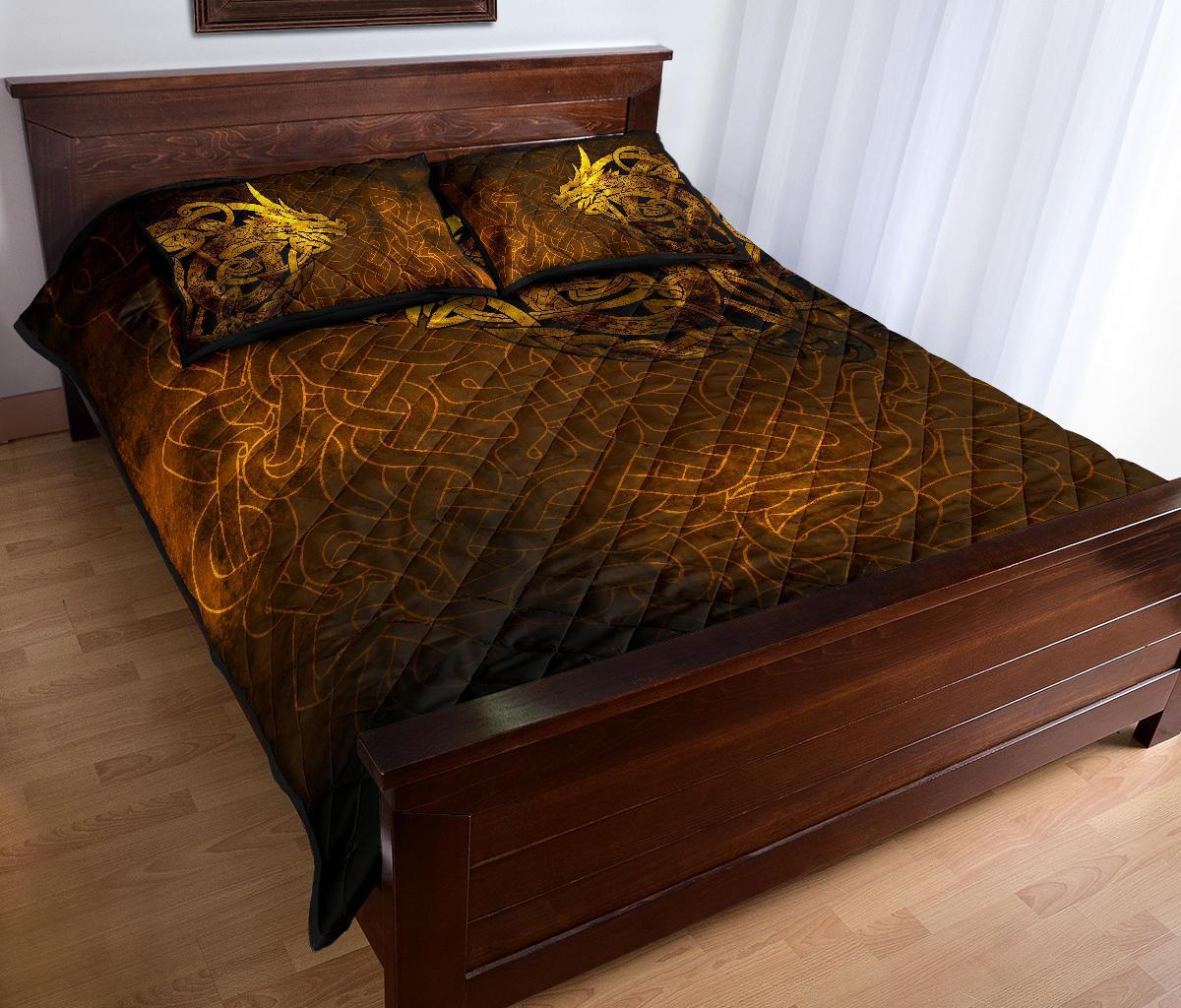 Viking Quilt Bedding Set Celtic Dragon Tattoo