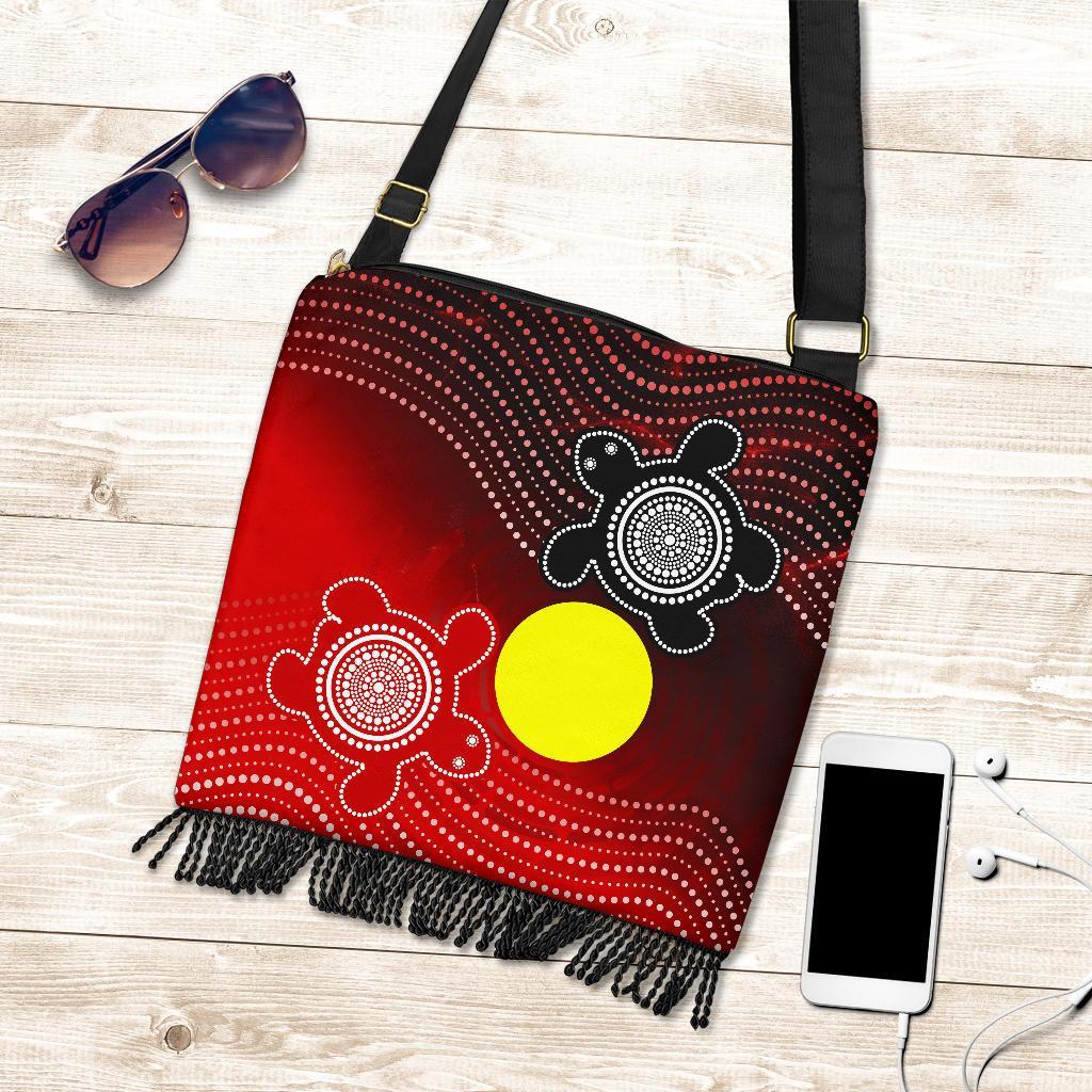 Aboriginal Boho Handbag - Indigenous Circle Dot Painting Style -