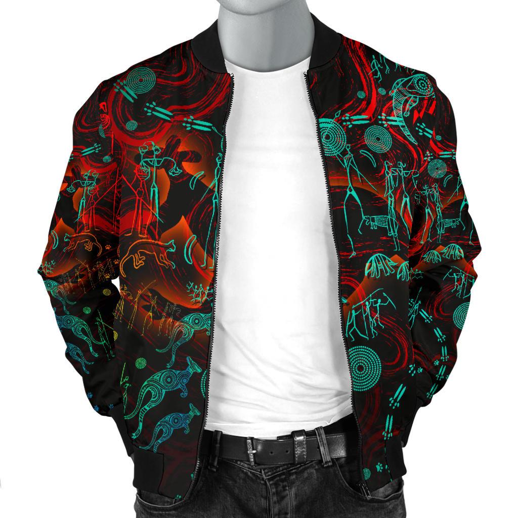 Men Bomber Jacket, Kangaroo Adults Indigenous Art