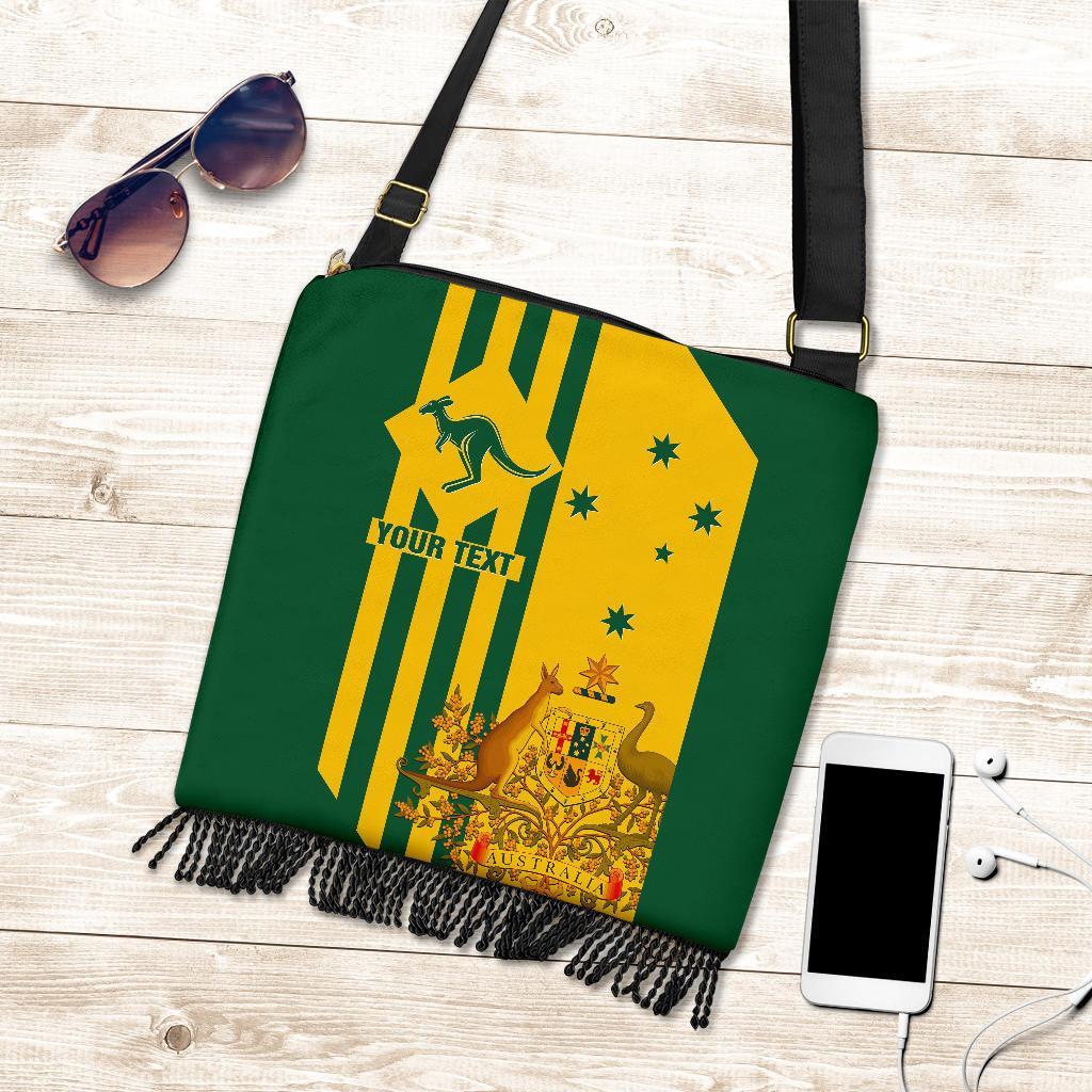 (Custom) Boho Handbag - Australia Kangaroo Sign National Color