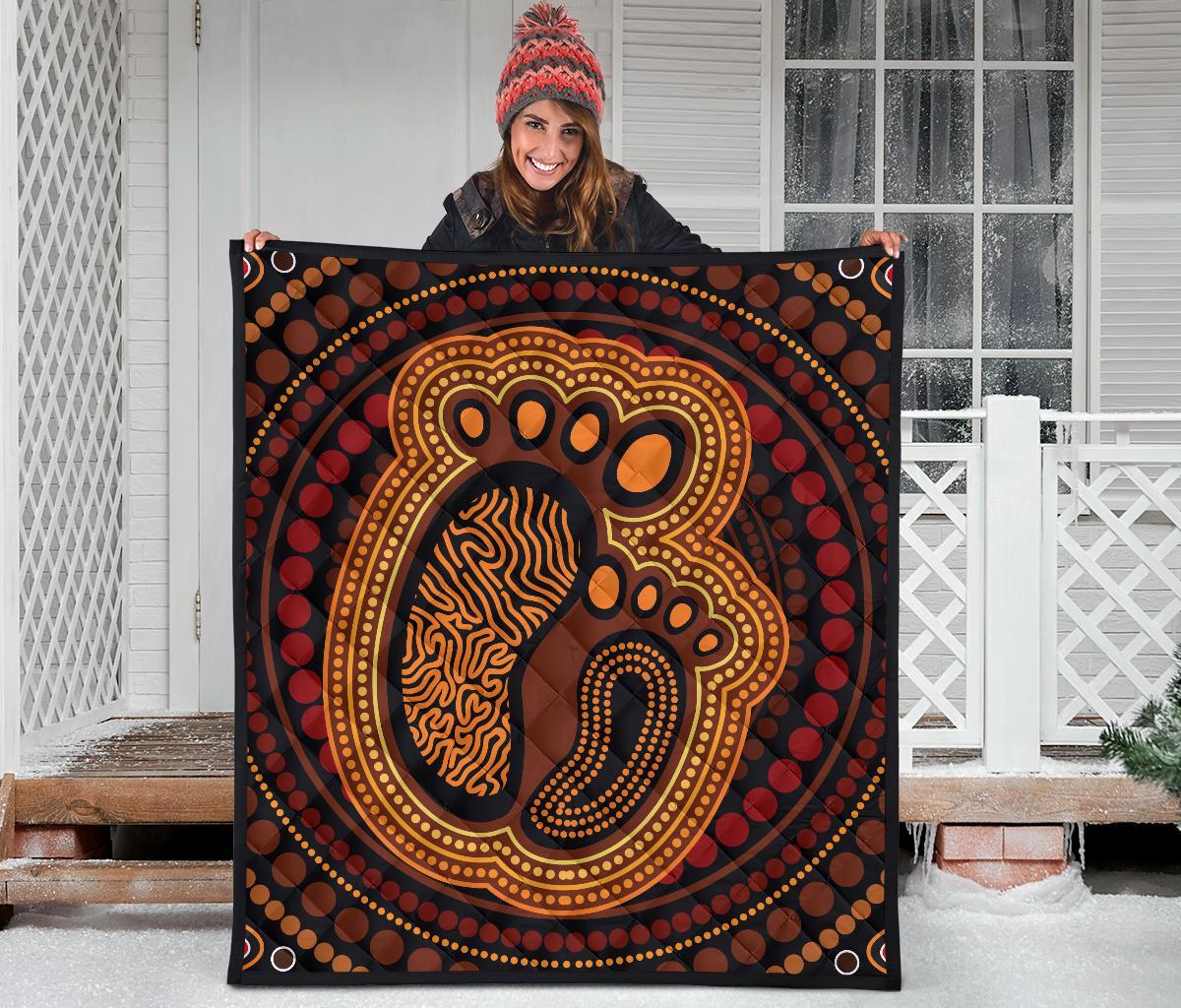 Aboriginal Premium Quilt - Aboriginal FootPrint