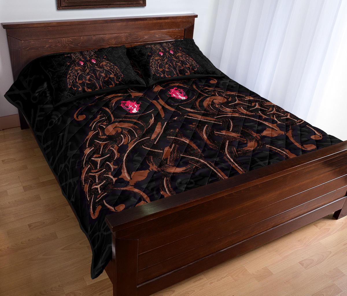 Viking Quilt Bedding Set Odin God Furthark Tattoo Special Ver01