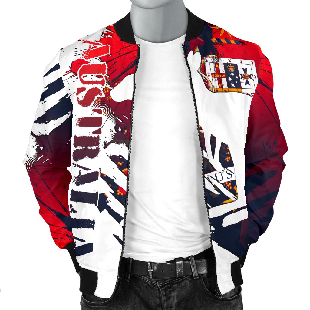Bomber Jacket - Australian Coat Of Arms Jacket Kangaroo - Great Aussie