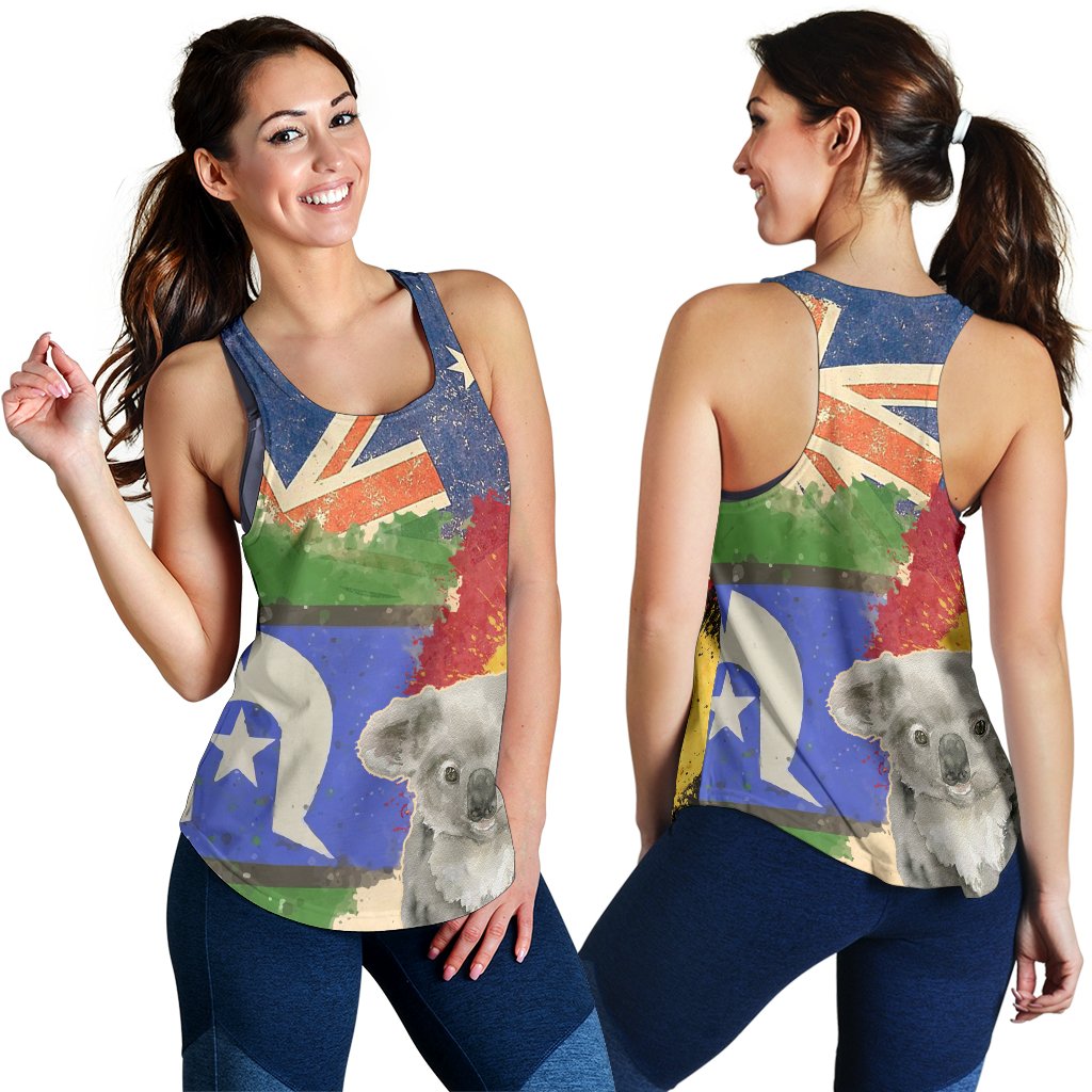 Women's Racerback Tank - Flag Combination with Koala