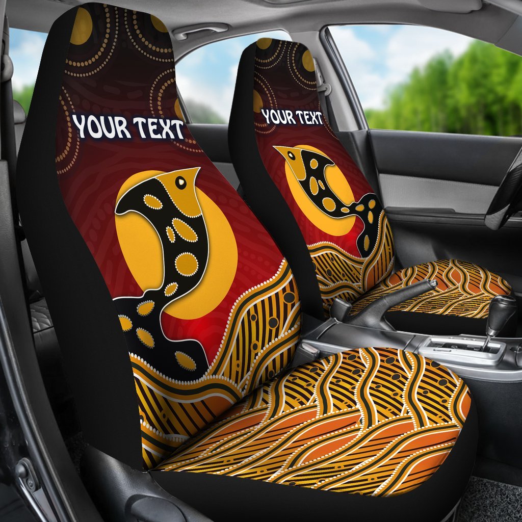 Personalised Car Seat Cover - Aboriginal Dot Patterns Fish