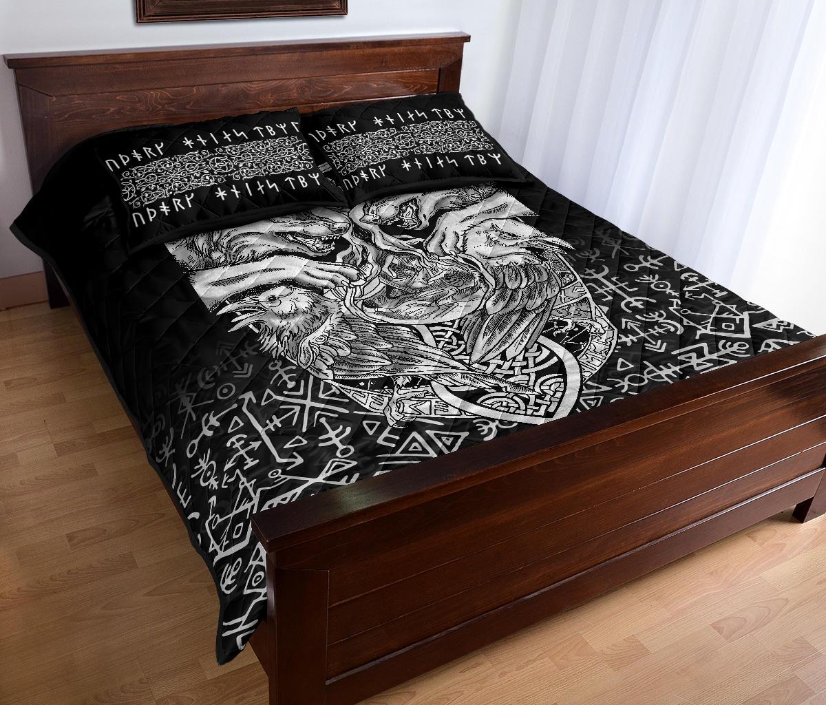 Viking Quilt Bedding Set Wolf And Raven Special