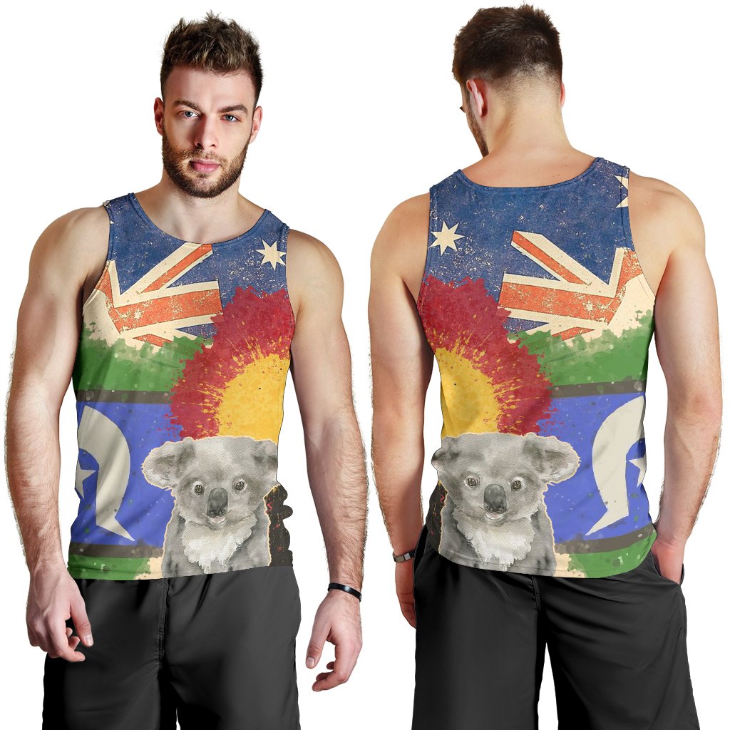 Men's Tank Top - Flag Combination with Koala