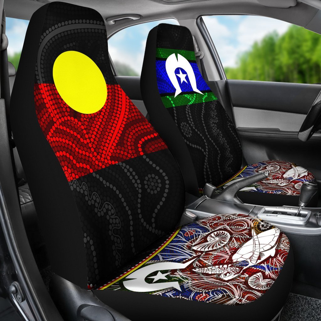 Car Seat Cover - Aboriginal Dot In Naidoc Week Style
