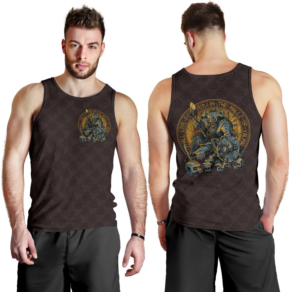 Viking Men's Tank Top Warrior Viking Shield Skull