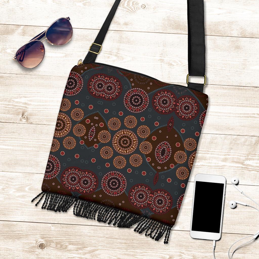 Crossbody Boho Handbags - Aboriginal Dot Painting Bag Ver02