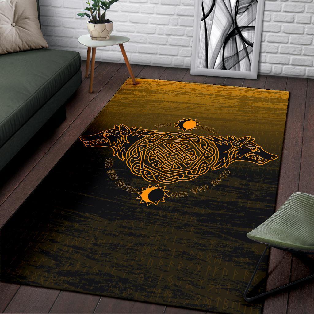 Viking Area Rug Skoll And Hati Orange Ver02