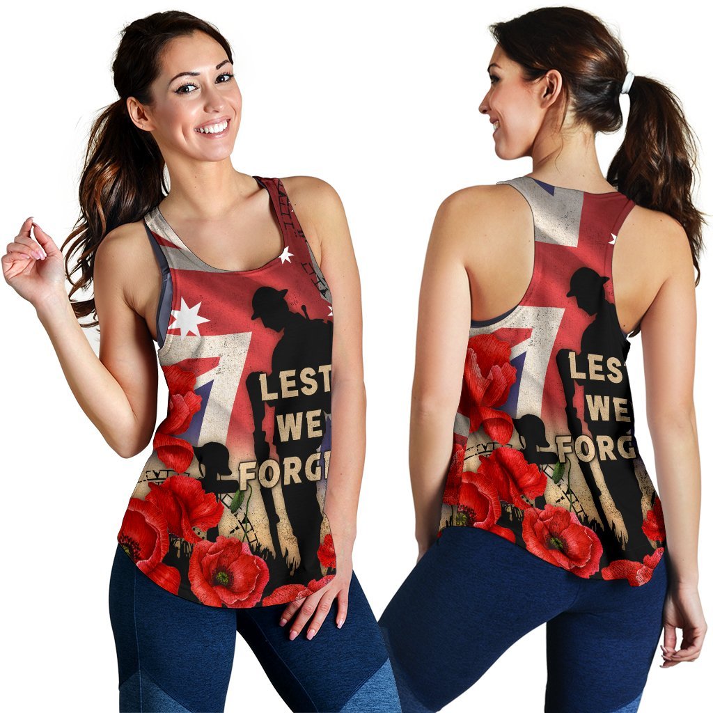 Anzac Women's Racerback Tank - A Day We Will Never Forget