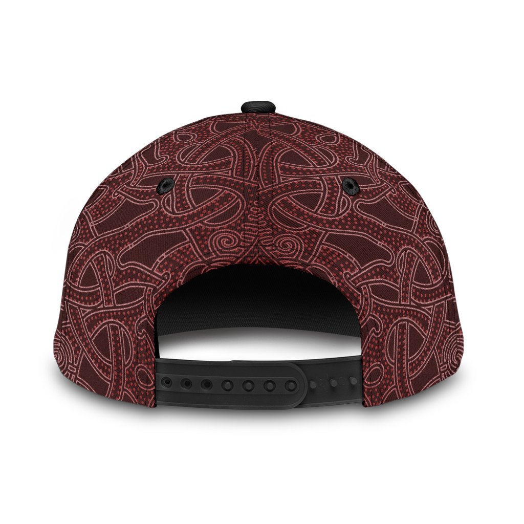 Viking Classic Cap Ethnic Odin Raven Red