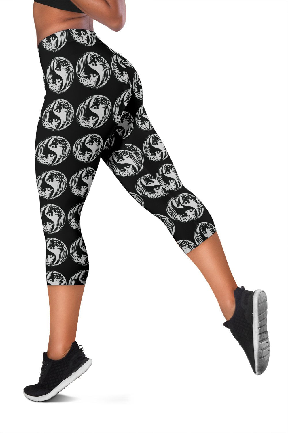 Viking Legging Capris Ying Yang Wolf