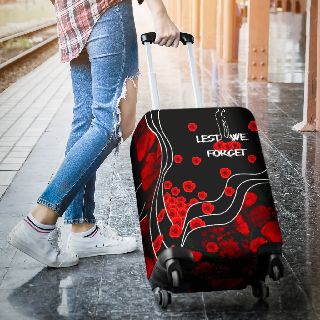 Anzac Lest We Forget Luggage Covers - Poppy Flowers