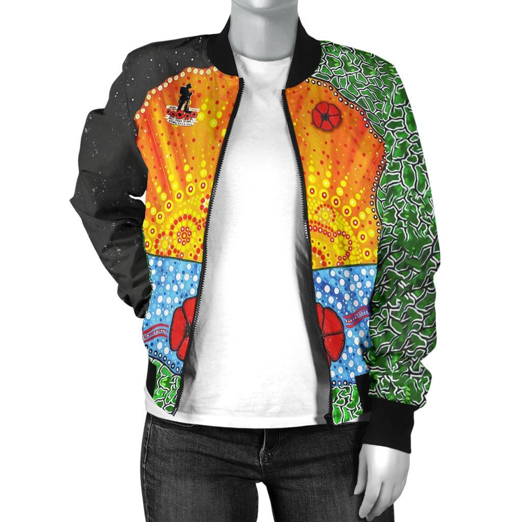 Anzac Day Women Bomber Jacket - Lest We Forget Poppy