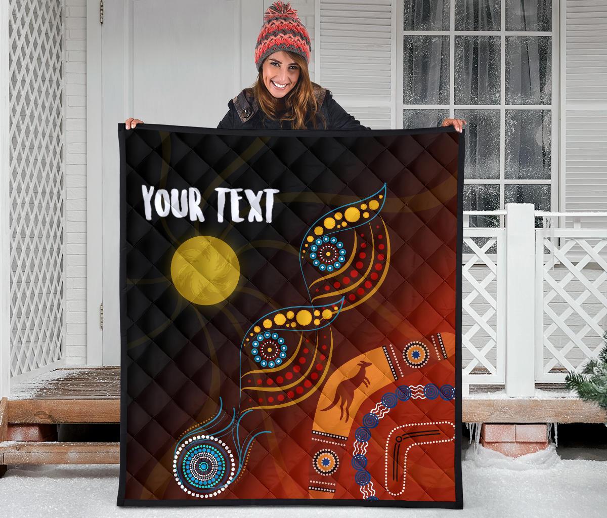 Aboriginal Personalised Premium Quilt - Flowers On The Land