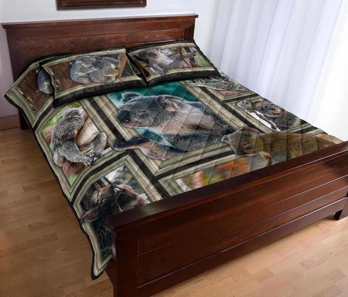 Quilt Cover Set - 3D Koala Frames Quilt Bed Set