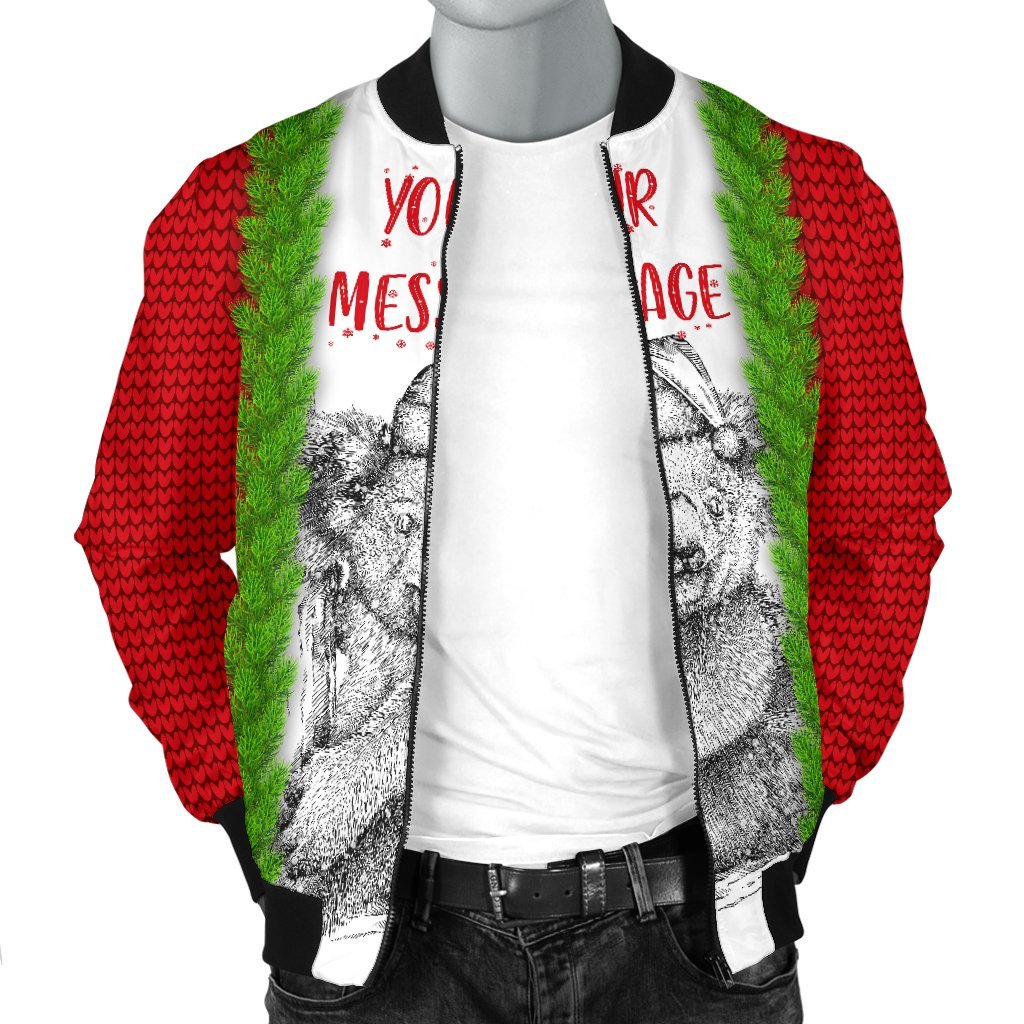 (Custom) Australia Christmas Men Bomber Jacket - Merry Christmas Koala