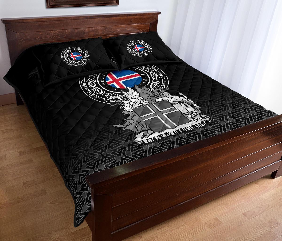 Viking Quilt Bedding Set Iceland Coat Of Arms