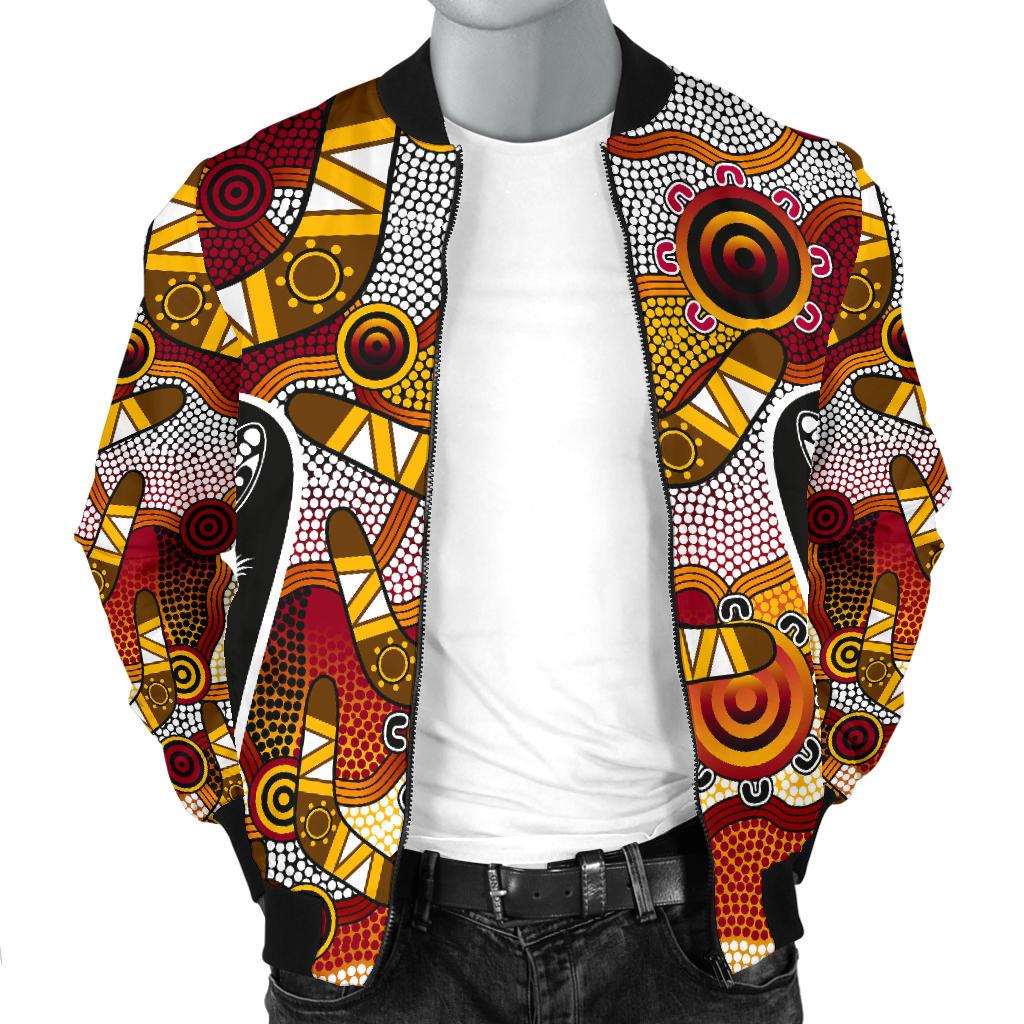 Bomber Jacket - Aboriginal Dot Painting Lizard Jacket