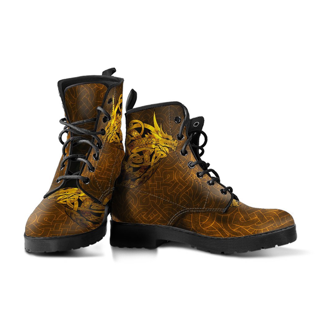 Viking Leather Boots Celtic Dragon Tattoo