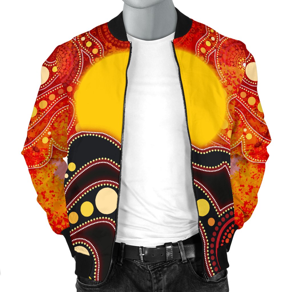 Aboriginal Bomber Jacket - Aboriginal Lives Matter Flag Dot Painting Art