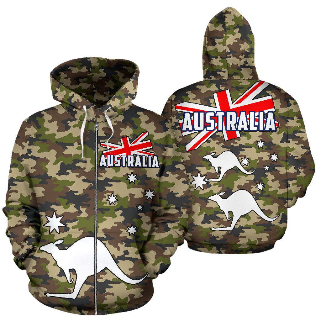 Zip Hoodie - Kangaroo Hoodie Camo