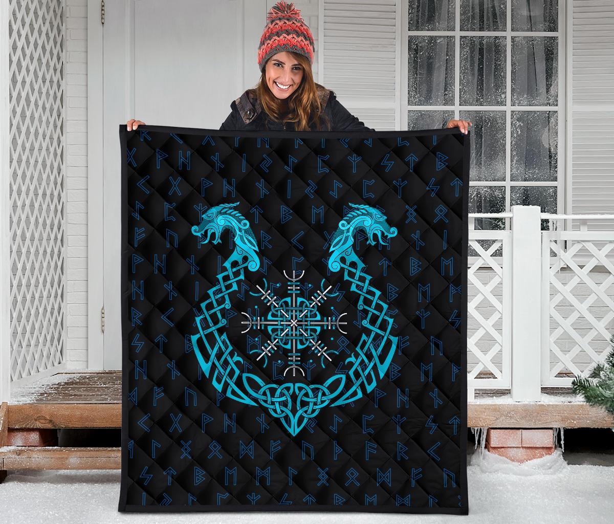 Viking Premium Quilt Aegishjalmur Helm Of Awe Blue Edition