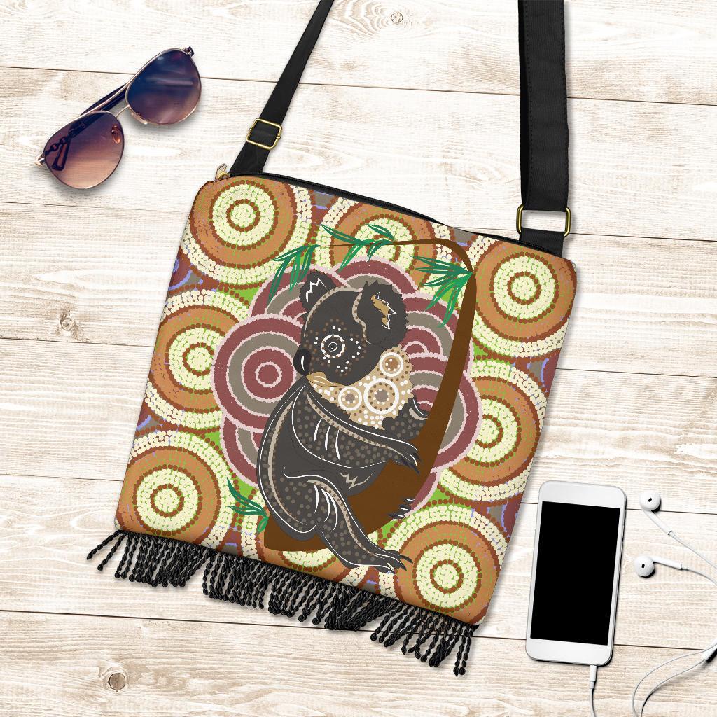 Crossbody Boho Handbags - Koala Bag Aboriginal Dot Painting