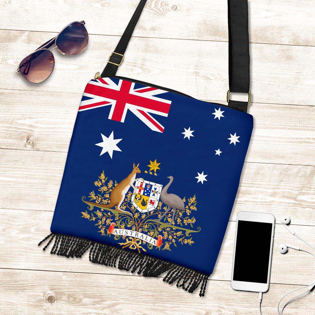 Crossbody Boho Handbags - Australian Coat Of Arms Bag Aus Flag