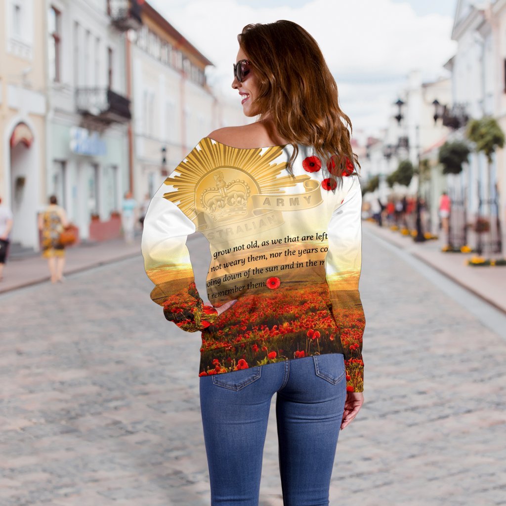 (Custom) Anzac Day 2022 Women's Off Shoulder Sweater - We Will Remember Them