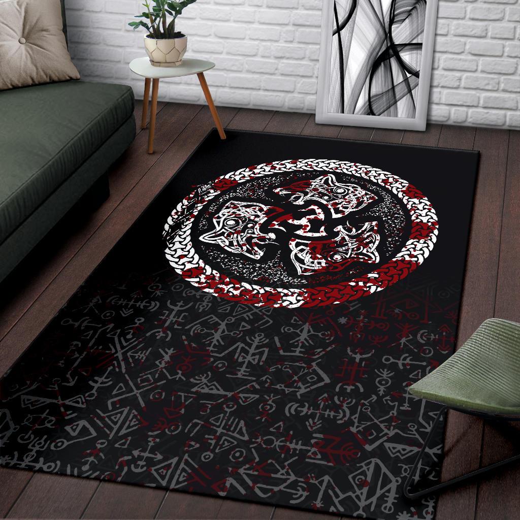 Viking Area Rug Fierce Blood Wolf Symbol Of A Viking Nordic