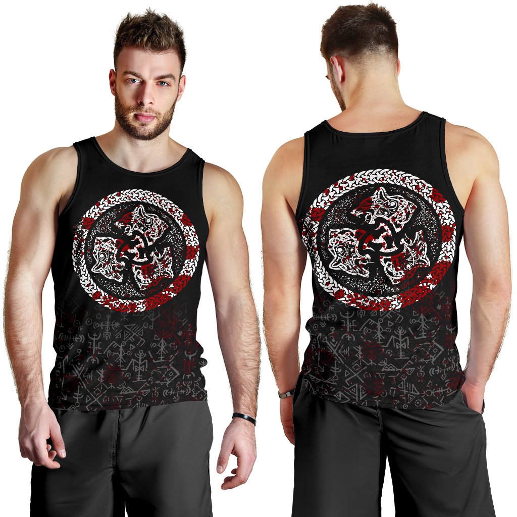 Viking Men's Tank Top Fierce Blood Wolf Symbol Of A Viking Nordic