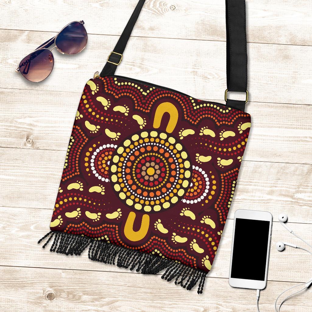 Boho Handbag - Indigenous Circle Footprint