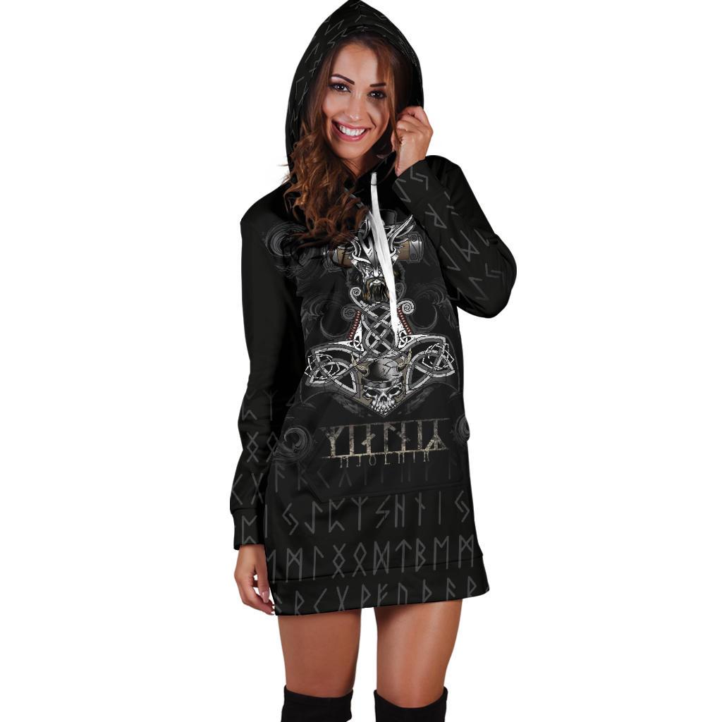 Viking Hoodie Dress Mjolnir