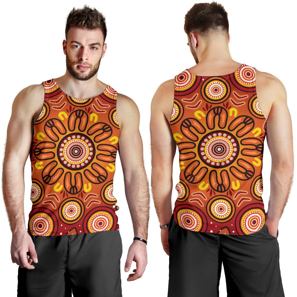 Aboriginal Men's Tank Top - Circle Flowers Patterns VER01