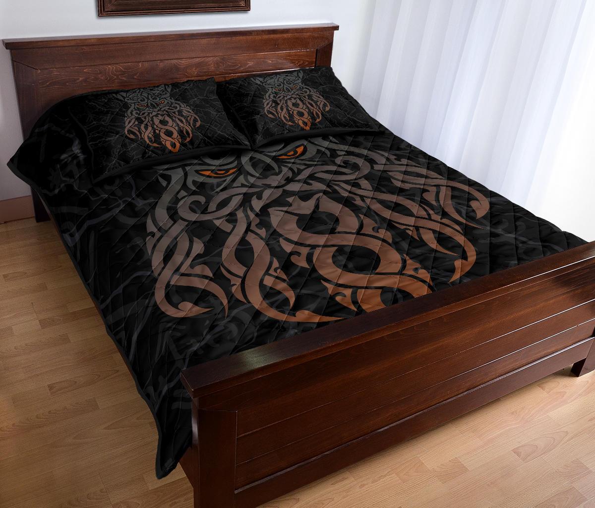 Viking Quilt Bedding Set Odin God Furthark Tattoo Special Ver01