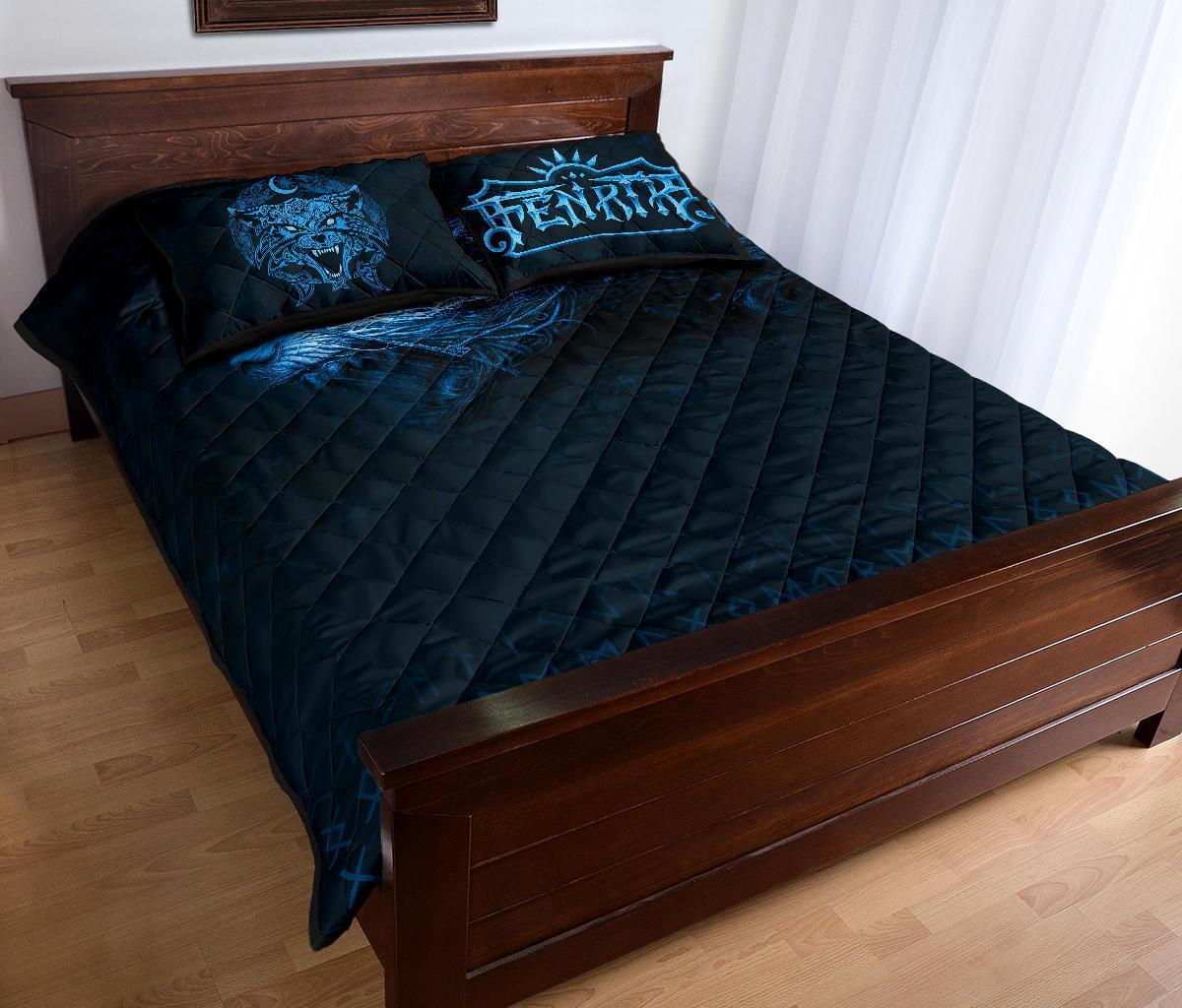 Viking Quilt Bedding Set Fenrir Wolf