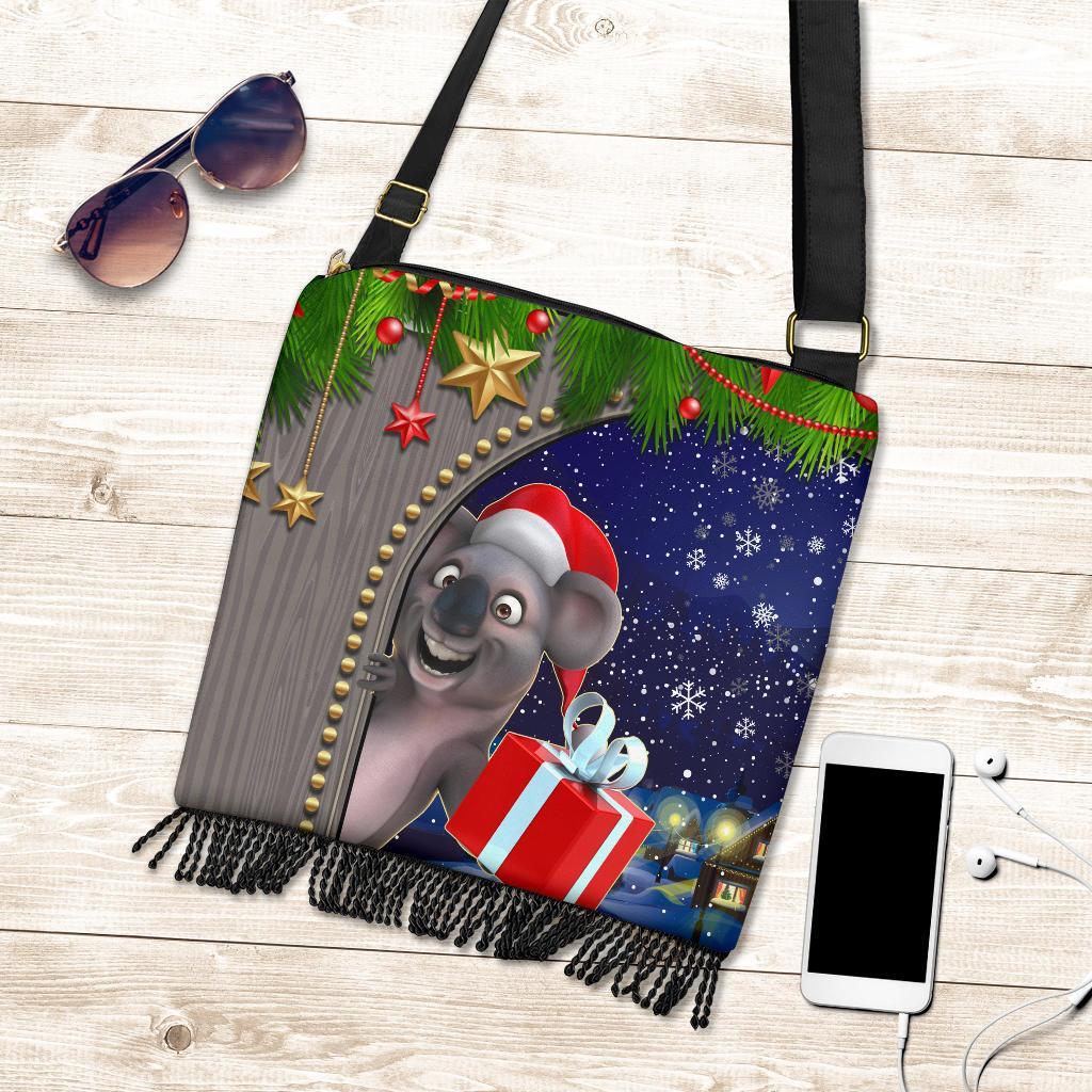 Christmas Crosbody Boho Handbag - Fun Koala Christmas-