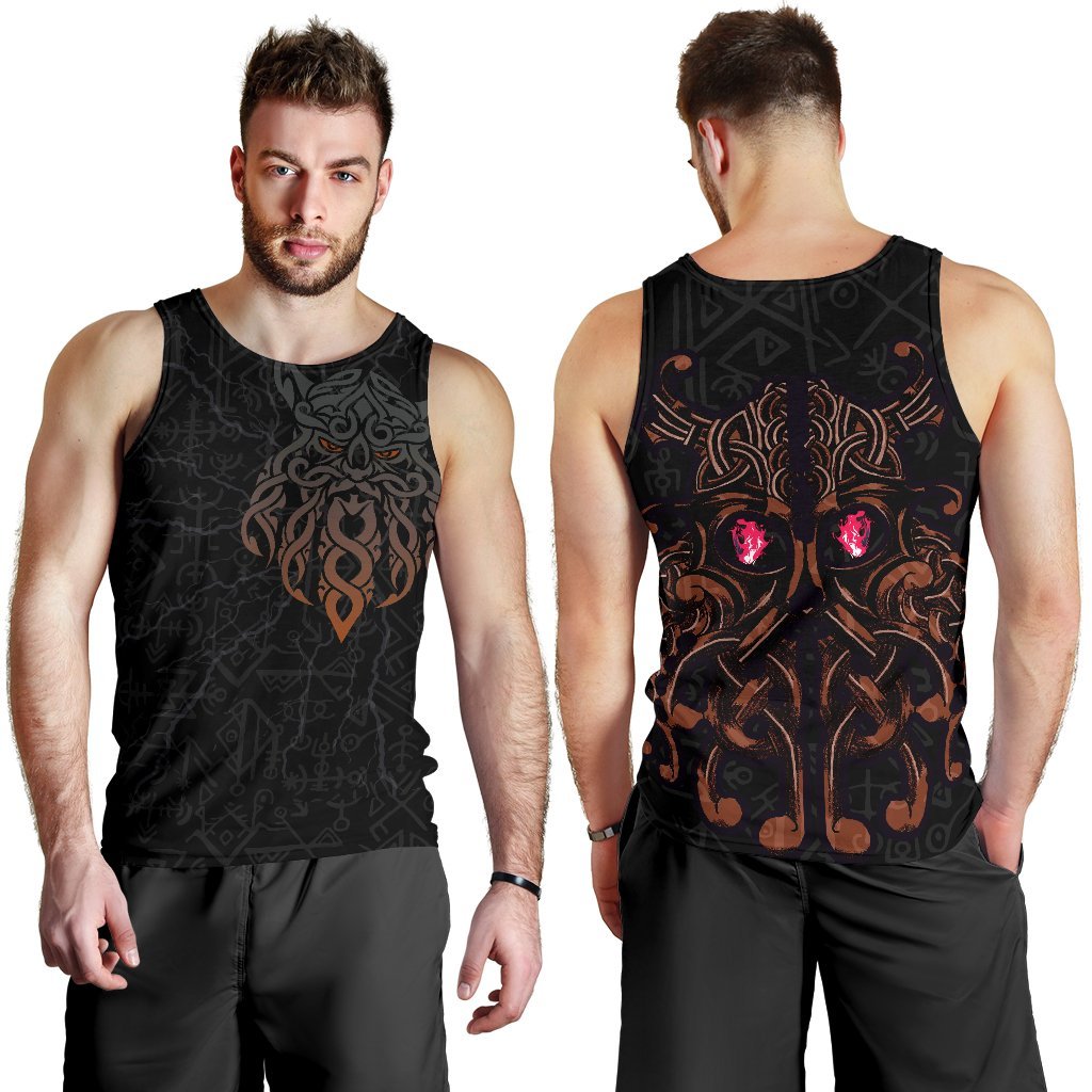 Viking Men's Tank Top Odin God Furthark Tattoo Special