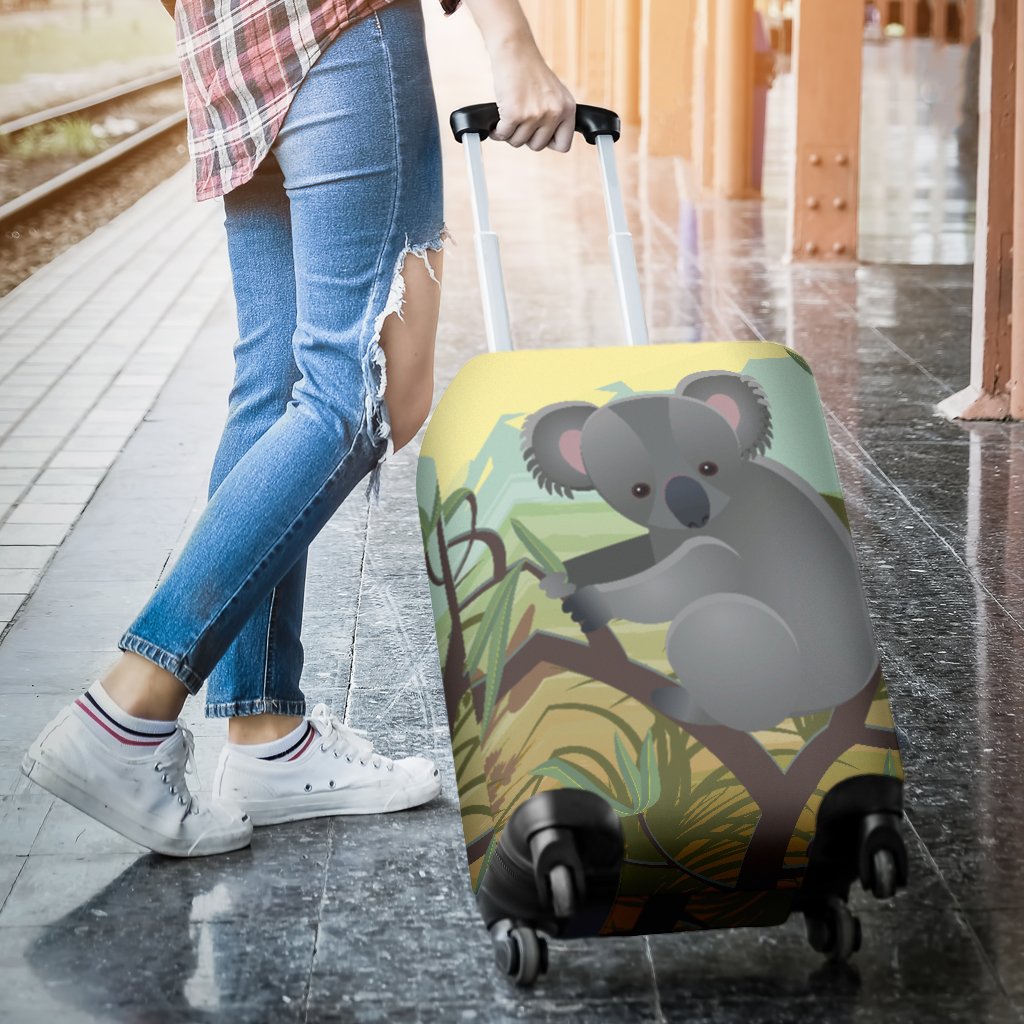 Luggage Cover - Koala Animals Suitcase In Tree Painting