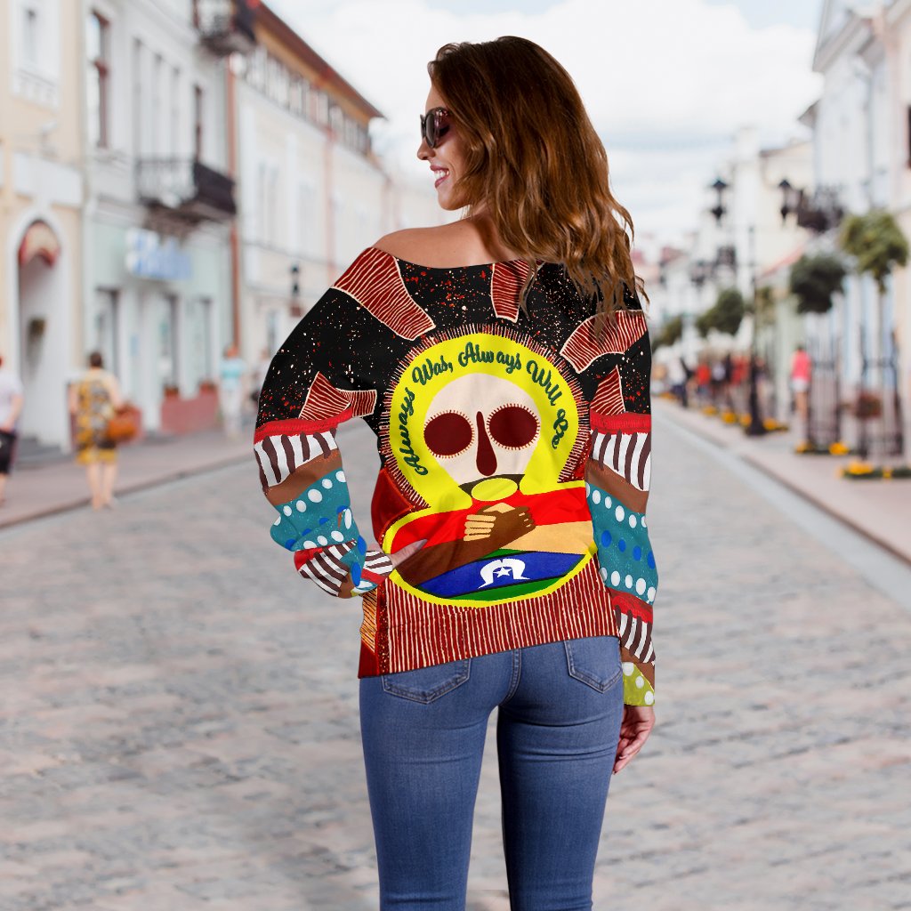 Aboriginal and Torres Strait Islander Off Shoulder Sweater - Naidoc Style