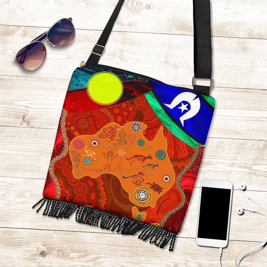 Boho Bags - Australia Map Aboriginal Patterns