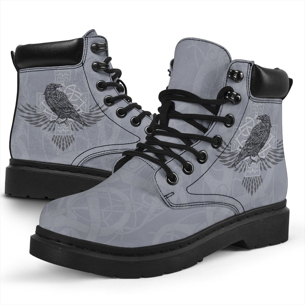 Viking All Season Boots Odin's Celtic Raven Scandinavian Tattoo