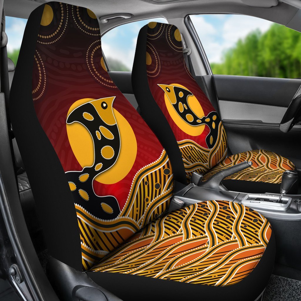 Car Seat Cover - Aboriginal Dot Patterns Fish
