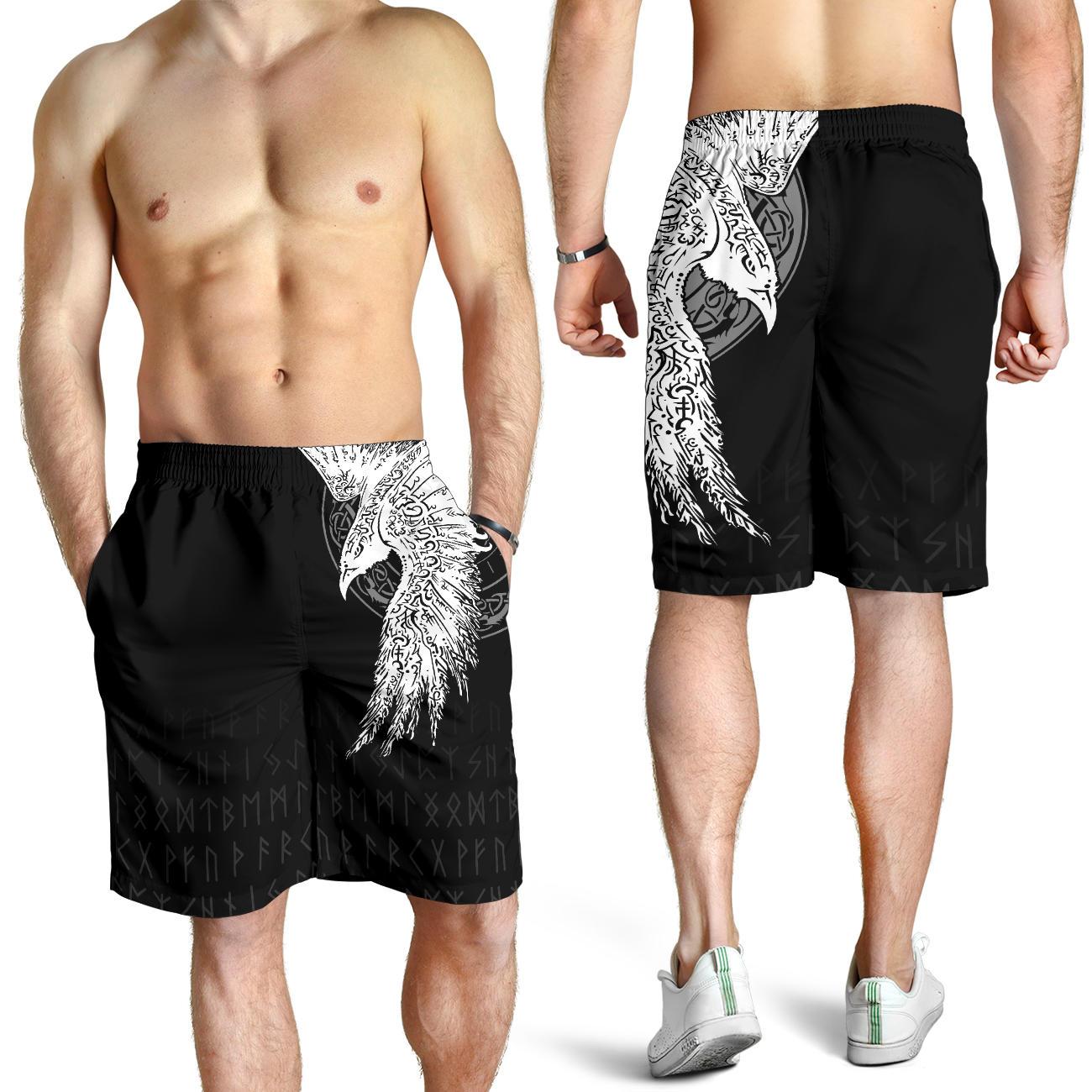 Viking Men's Shorts Mystical Raven Tattoo Special