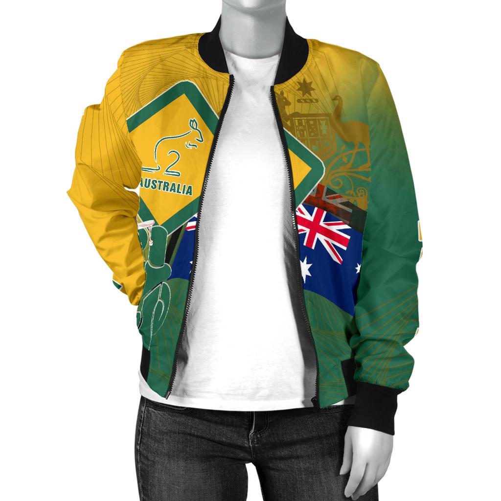 Bomber Jacket - Aus Flag and Coat Of Arms Jacket Kangaroo and Koala Sign