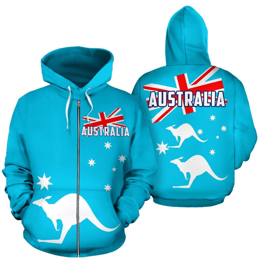 Zip Hoodie - Kangaroo Hoodie Aus Flag Ver02 - All Over Print